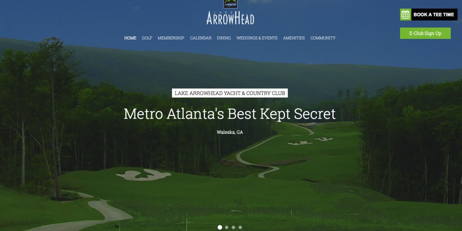 Arrowhead Yacht & Country Club website, designed by CourseLogix