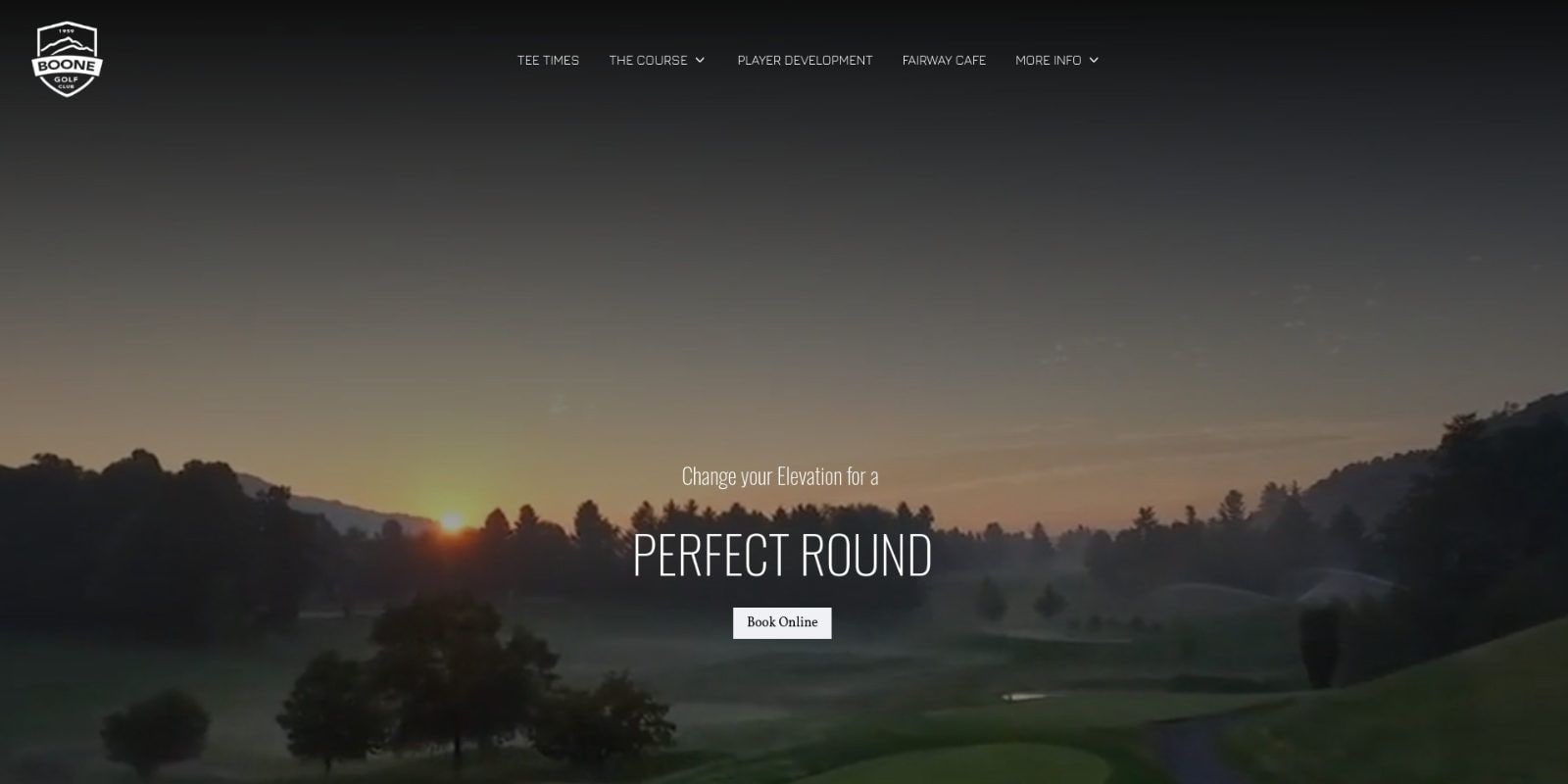 Boone Golf Club website, designed by CourseLogix