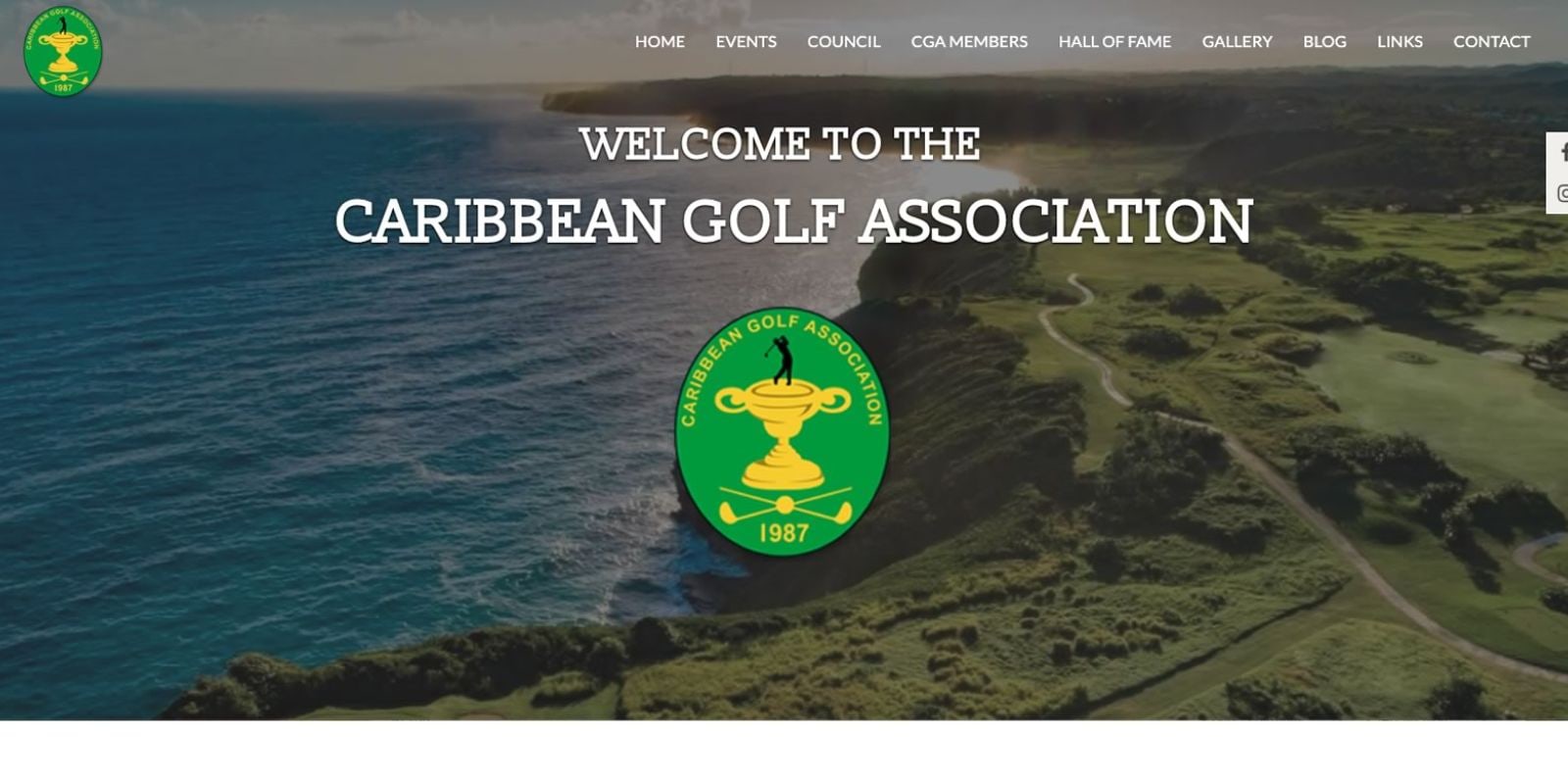 Caribbean Golf Association website, designed by CourseLogix