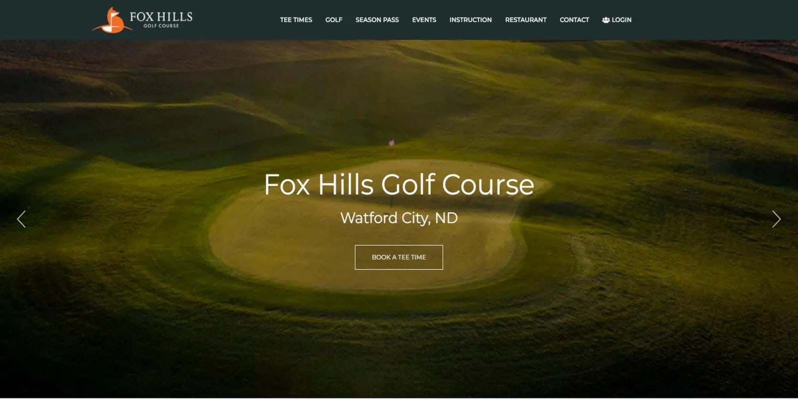 Fox Hills Golf Course website, designed by CourseLogix