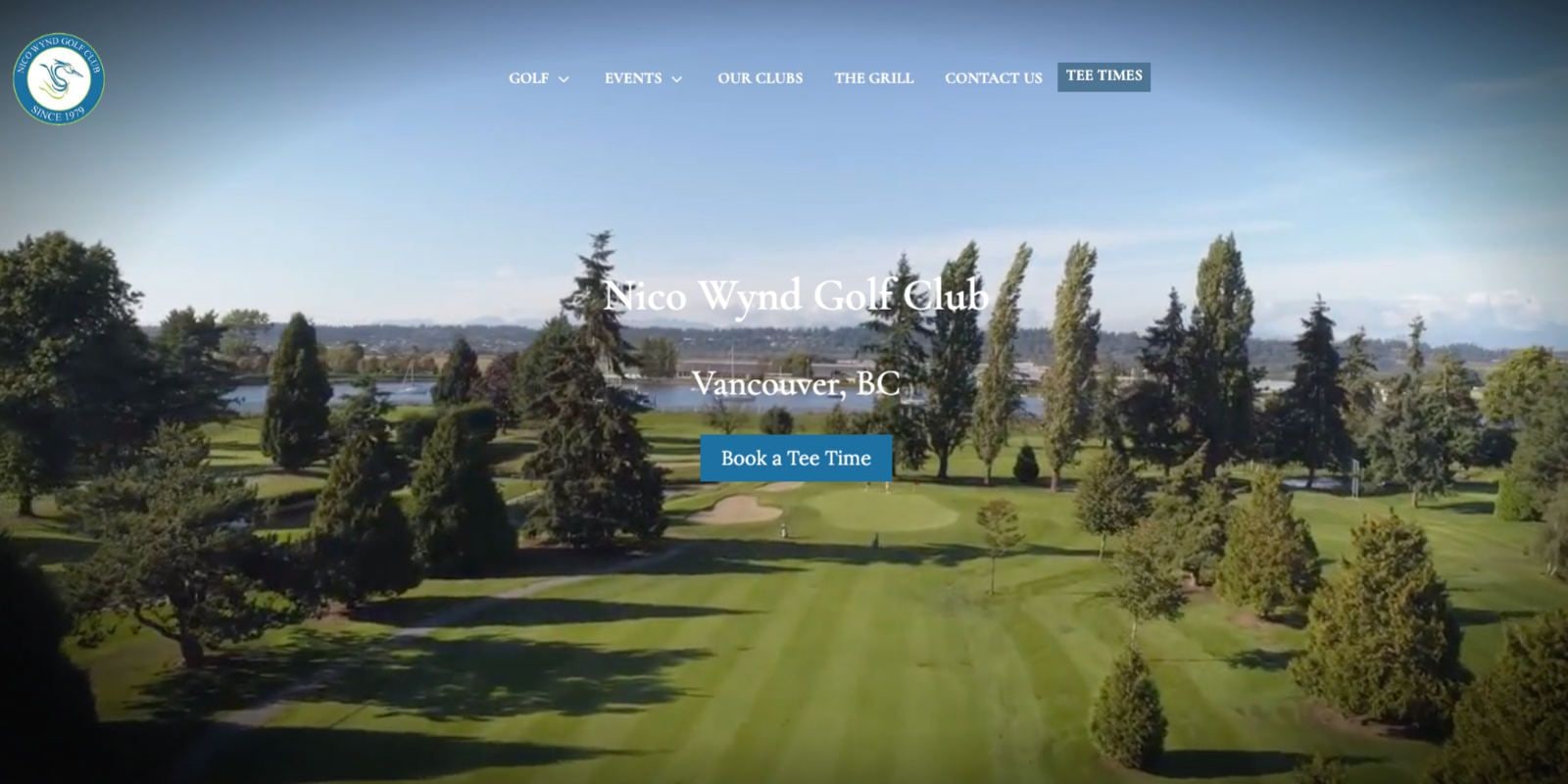 Nico Wynd Golf Club website, designed by CourseLogix